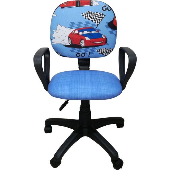 10349662044210.jpg Depolife Çocuk Genç Odası Çalışma Koltuğu Döner Tekerli Sandalye Kumaş Döşeme Yarış Arabası Resimli - Görsel 1