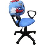 Depolife Çocuk Genç Odası Çalışma Koltuğu Döner Tekerli Sandalye Kumaş Döşeme Yarış Arabası Resimli - Görsel 2