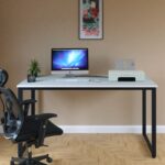 Ceramical MS1 Metal Ayaklı Çalışma Masası - 140cm - Beyaz - Görsel 2