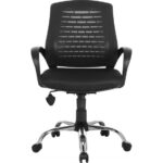 Sers Mobilya Siyah Fileli Krom Ayak Çalışma Koltuğu / Döner Koltuk - Görsel 3