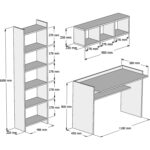 Bimossa Hürrem Kitaplık ve Raflı Çalışma Masası Ceviz Beyaz - Görsel 3
