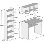 Bimossa Mahidevran Kitaplık ve Raflı Çalışma Masası Ceviz Beyaz - Görsel 3