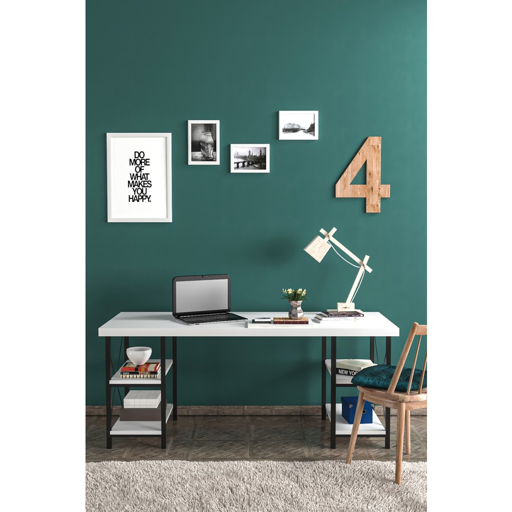 10959327887410.jpg Evdemo Buket Lüx Çalışma Masası Beyaz - Görsel 1