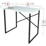Bofigo 60X90 cm Çalışma Masası Bilgisayar Masası Ofis Ders Yemek Masası Beyaz - Görsel 4