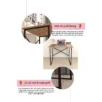Bofigo 60X90 cm Çalışma Masası Bilgisayar Masası Ofis Ders Yemek Masası Çam - Görsel 4