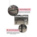 Bofigo 60X120 cm 2 Raflı Çalışma Masası Bilgisayar Masası Ofis Ders Yemek Masası Beyaz - Görsel 5