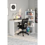 Moonlife Çınar Kitaplıklı Çalışma Masası Beyaz - Görsel 2