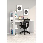 Moonlife Çınar Kitaplıklı Çalışma Masası Beyaz - Görsel 3