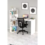 Moonlife Çınar Kitaplıklı Çalışma Masası Beyaz - Görsel 4