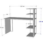 Moonlife Çınar Kitaplıklı Çalışma Masası Beyaz - Görsel 5