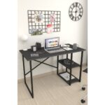 Bofigo 60X120 cm 2 Raflı Çalışma Masası Bilgisayar Masası Ofis Ders Yemek Masası Antrasit