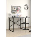 Bofigo 60X120 cm 2 Raflı Çalışma Masası Bilgisayar Masası Ofis Ders Yemek Masası Antrasit - Görsel 3