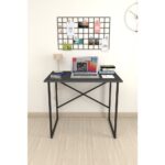 Bofigo 60X90 cm Çalışma Masası Bilgisayar Masası Ofis Ders Yemek Masası Antrasit - Görsel 2