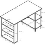 İntergo Çalışma Masası Bilgisayar Masası Ofis Ders Masası 4 Raflı Ahşap Ayaklı Beyaz - Görsel 4