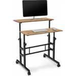 servetavcı Yükseklik Ayarlı Bilgisayar/laptop ve Çalışma Masası - Çam 80X40 (Tekerli)