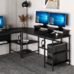 Minar Greta L Köşe Çalışma Masası - Mat Siyah - Görsel 4