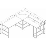 Minar Greta L Köşe Çalışma Masası - Mat Siyah - Görsel 5