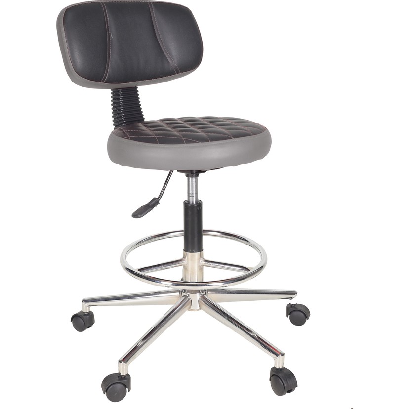 110000215942573.jpg Gizmo Ofis Büro Döner Tekerlekli Çalışma Kasiyer Hekim Ayarli Tabure Sandalyesi B1000 Gri - Görsel 1