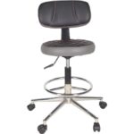 Gizmo Ofis Büro Döner Tekerlekli Çalışma Kasiyer Hekim Ayarli Tabure Sandalyesi B1000 Gri - Görsel 2