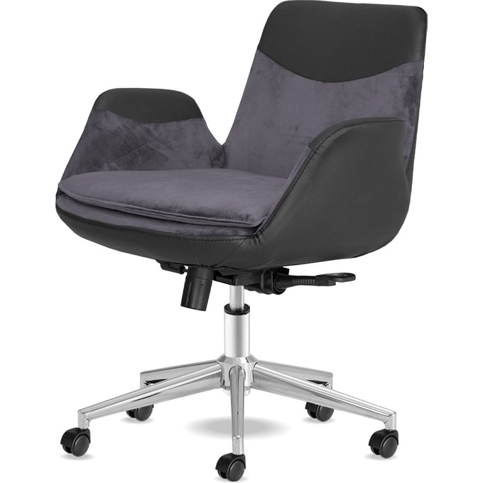 110000226216166.jpg Calitte Personel Çalışma Koltuğu Storm Füme Krom - Görsel 1