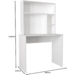 Dorpek Harris Raflı Arka Panelli Çalışma Masası Beyaz - Görsel 6