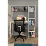 Moonlife Duru Kitaplıklı Çalışma Masası Beyaz