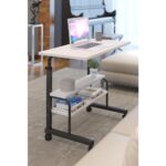 Dehalimited 80X40 Yükseklik Ayarlı Raflı Kilitli Tekerlekli Taşınabilir Laptop Sehpası ve Çalışma Masası - Görsel 2