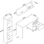 Rani HA115 Çekmeceli Kitaplıklı Çalışma Ofis Bilgisayar Masası Sepet Ceviz - Beyaz - Görsel 2