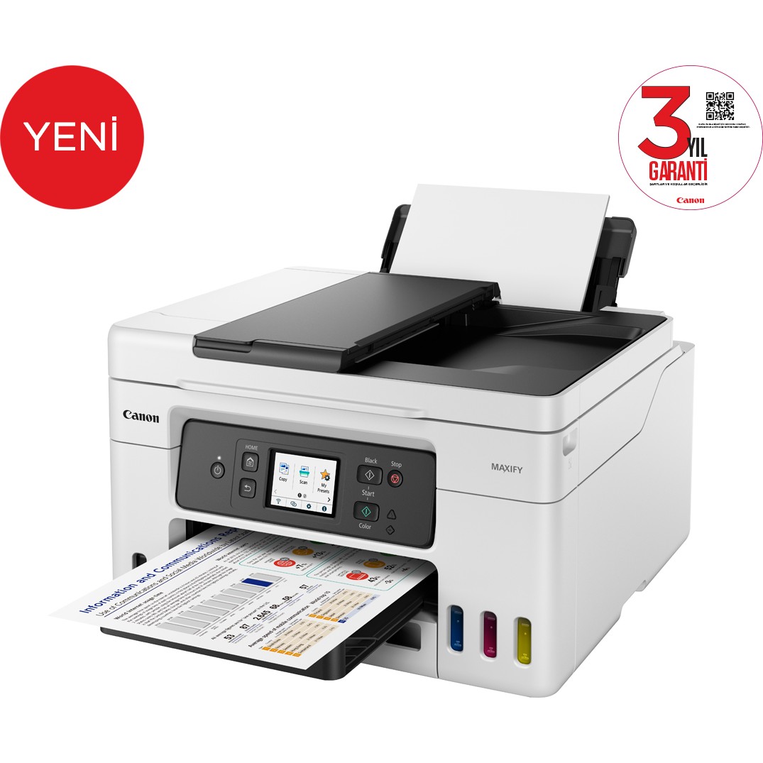 110000421891392.jpg Canon Maxify GX4040 Wi-Fi + Tarayıcı + Fotokopi + Faks Renkli Çok Fonksiyonlu Tanklı Mürekkep Püskürtmeli Yazıcı (Canon Eurasia Garantili) - Görsel 1