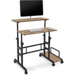 servetavcı Yükseklik Ayarlı Bilgisayar/laptop ve Çalışma Masası - Ceviz 80X60 (Tekerli ve Kasalıklı)