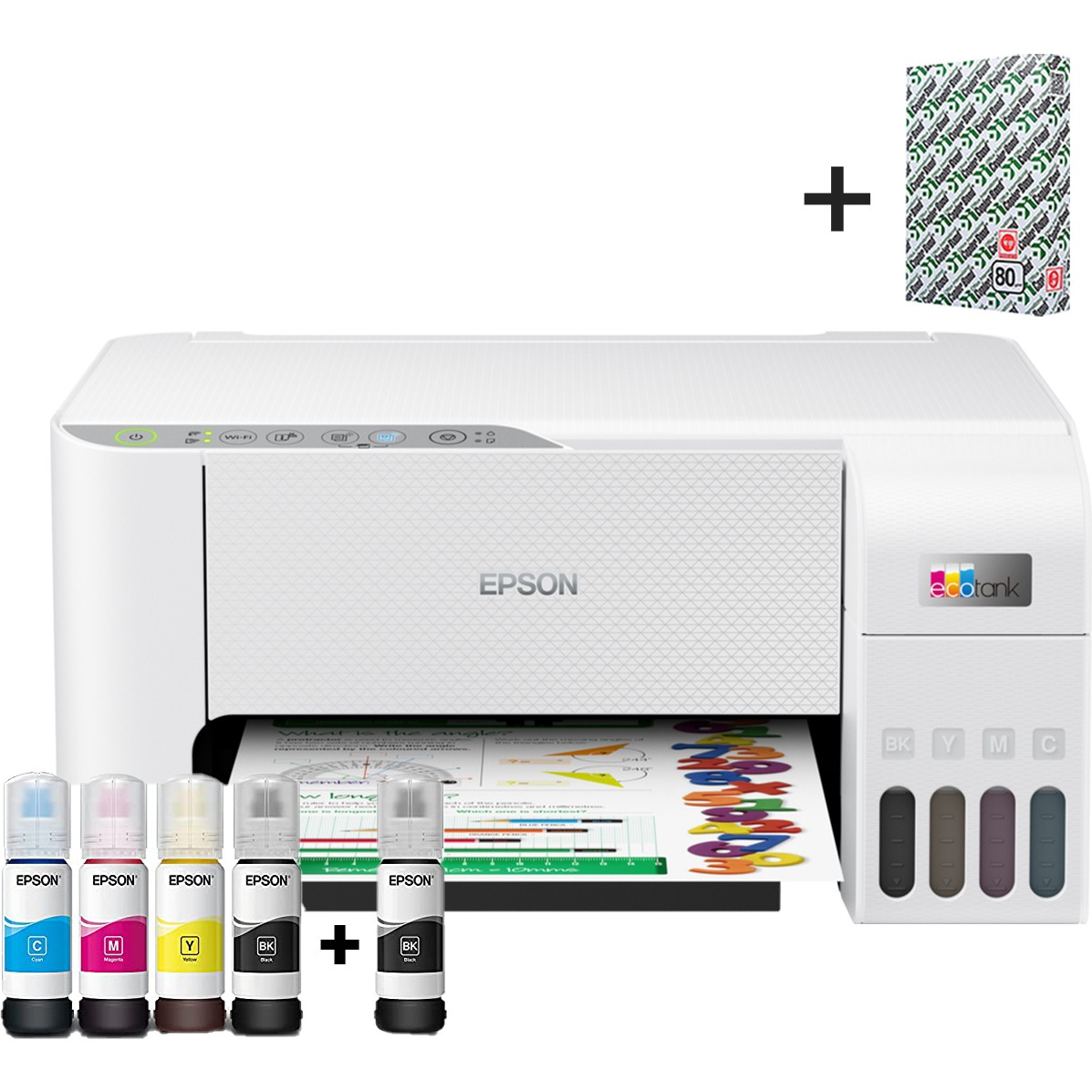 110000496272065.jpg Epson Ecotank L3256 Renkli Tanklı Yazıcı Baskı/tarama/kopya - (Usb, Wifi, Wi-Fi Direct) + Mürekkep + Copier Bond A4 Fotokopi Kağıdı - Görsel 1
