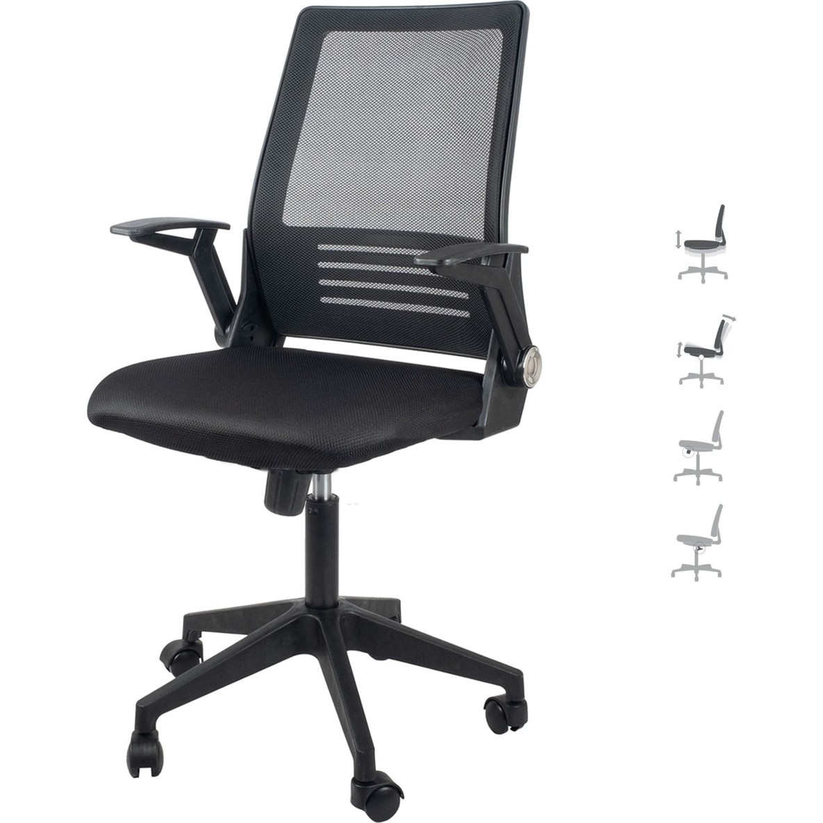 110000512199477.jpg Aule B1 Çalışma Sandalyesi, Açılabilir Kol Çalışma Koltuğu, Bilgisayar Ofis Sandalyesi - Görsel 1