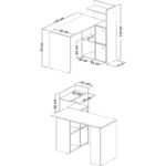 Durusilya Mobilya L Çalışma Masası Kitaplıklı Dolaplı Sol Yön - Görsel 4