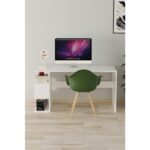 EVDEMO Leo Kitaplıklı Çalışma Masası Beyaz