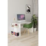 EVDEMO Leo Kitaplıklı Çalışma Masası Beyaz - Görsel 2