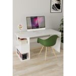 EVDEMO Leo Kitaplıklı Çalışma Masası Beyaz - Görsel 4