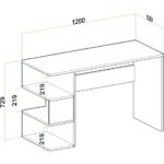 EVDEMO Leo Kitaplıklı Çalışma Masası Beyaz - Görsel 5