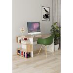 EVDEMO Leo Kitaplıklı Çalışma Masası Atlantik Çam - Görsel 3