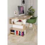 EVDEMO Leo Kitaplıklı Çalışma Masası Atlantik Çam - Görsel 4