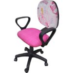 Depolife Çocuk Genç Odası Çalışma Koltuğu Döner Sandalye Tekerli Kumaş Döşeme Sindirella Resimli - Görsel 2