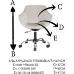 Markaelz Krom Metal Ayaklı Ofis Çocuk Odası Çalışma Sandalyesi (Ayarlanılabilir) Monoko - Görsel 5