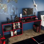 Bimossa Leo Oyuncu Masası Siyah Kırımızı 113 cm - Görsel 2