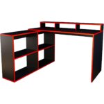 Bimossa Leo Oyuncu Masası Siyah Kırımızı 113 cm - Görsel 4