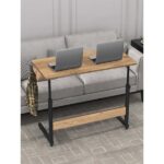 servetavcı Yükseklik Ayarlı Çalışma Masası - Ceviz (Tekerli) 100X50 Oval Kenar