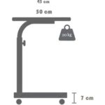 servetavcı Yükseklik Ayarlı Çalışma Masası - Ceviz (Tekerli) 100X50 Oval Kenar - Görsel 3