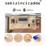 servetavcı Yükseklik Ayarlı Çalışma Masası - Ceviz (Tekerli) 100X50 Oval Kenar - Görsel 4