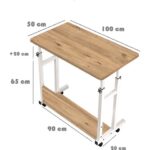 servetavcı Yükseklik Ayarlı Çalışma Masası - Atlantik Çam 3 (Tekerli) 100X50 Oval Kenar - Görsel 3