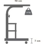 servetavcı Yükseklik Ayarlı Çift Raflı Laptop Sehpası ve Çalışma Masası - Antrasit (Tekerli) 70 x 40 - Görsel 3