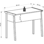 Lagomood Zenith Çalışma Masası 90CM Antrasit Ceviz - Görsel 5