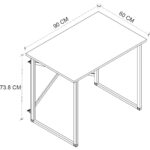 Bofigo 60X90 cm Çalışma Masası Bilgisayar Masası Ofis Ders Yemek Masası Çam - Görsel 5